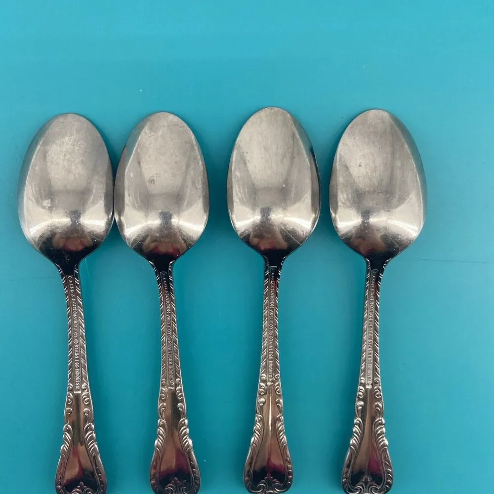 4 Reed & Barton Select LOUIS PHILLIPE Stainless Tea Spoons 6 3/8
